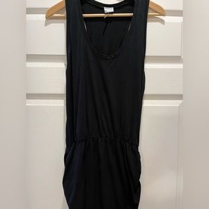 Black cotton racer back dress